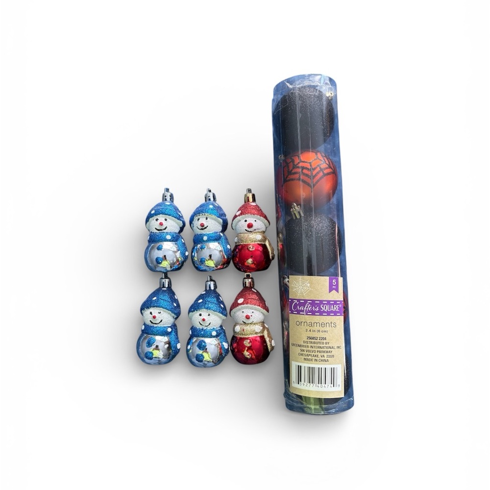 Winter Christmas Fall Ornaments Snowmen Halloween Balls DIY Crafts Home Decor